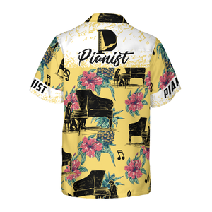 Pianist Pineapple Seamless Pattern Custom Hawaiian Shirt