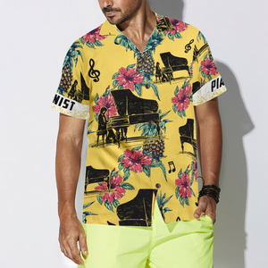 Pianist Pineapple Seamless Pattern Custom Hawaiian Shirt