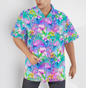 Pink Flamingo Tropical Aloha Hawaiian Shirts For Men & Women