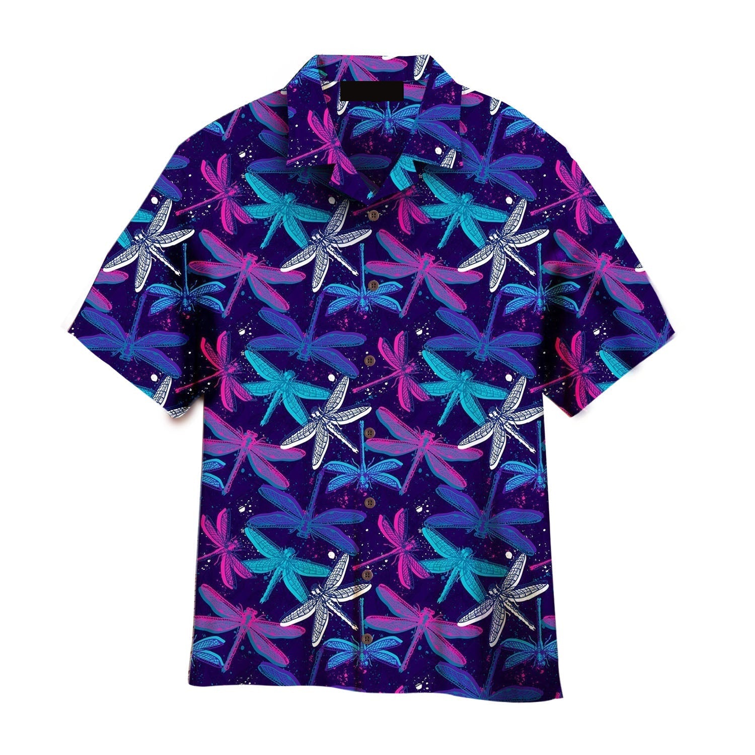 Pink And Blue Dragonflies Galaxy Neon Aloha Hawaiian Shirts