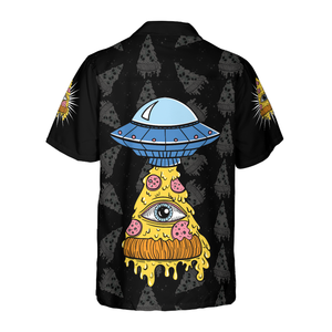 Pizza Alien Shirt For Men Hawaiian Shirt