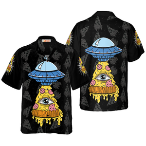 Pizza Alien Shirt For Men Hawaiian Shirt