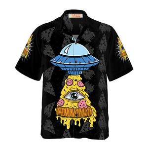 Pizza Alien Shirt For Men Hawaiian Shirt