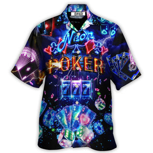 Poker Neon Casino Slot Machine With Jackpot - Hawaiian Shirt