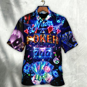 Poker Neon Casino Slot Machine With Jackpot - Hawaiian Shirt