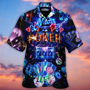 Poker Neon Casino Slot Machine With Jackpot - Hawaiian Shirt