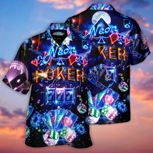 Poker Neon Casino Slot Machine With Jackpot - Hawaiian Shirt