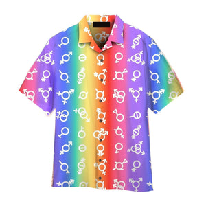 Pride Month Flag LGBT Rainbow Gender Aloha Hawaiian Shirts