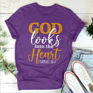 Beautiful Unisex T-shirt - God Looks Into The Heart pt12