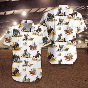 Texas Native Western Rodeo Seamless Pattern Hawaiian Shirt