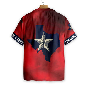 Red Ripped Flag Texas Hawaiian Shirt For Men, Texas The Lone Star State Shirt