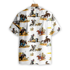 Texas Native Western Rodeo Seamless Pattern Hawaiian Shirt