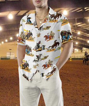 Texas Native Western Rodeo Seamless Pattern Hawaiian Shirt