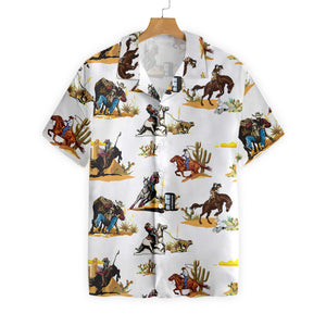 Texas Native Western Rodeo Seamless Pattern Hawaiian Shirt