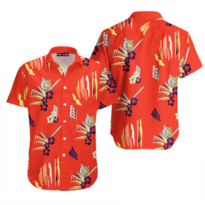 Red Summer Tiger And Flowers Red Aloha Hawaiian Shirts For Men & Women