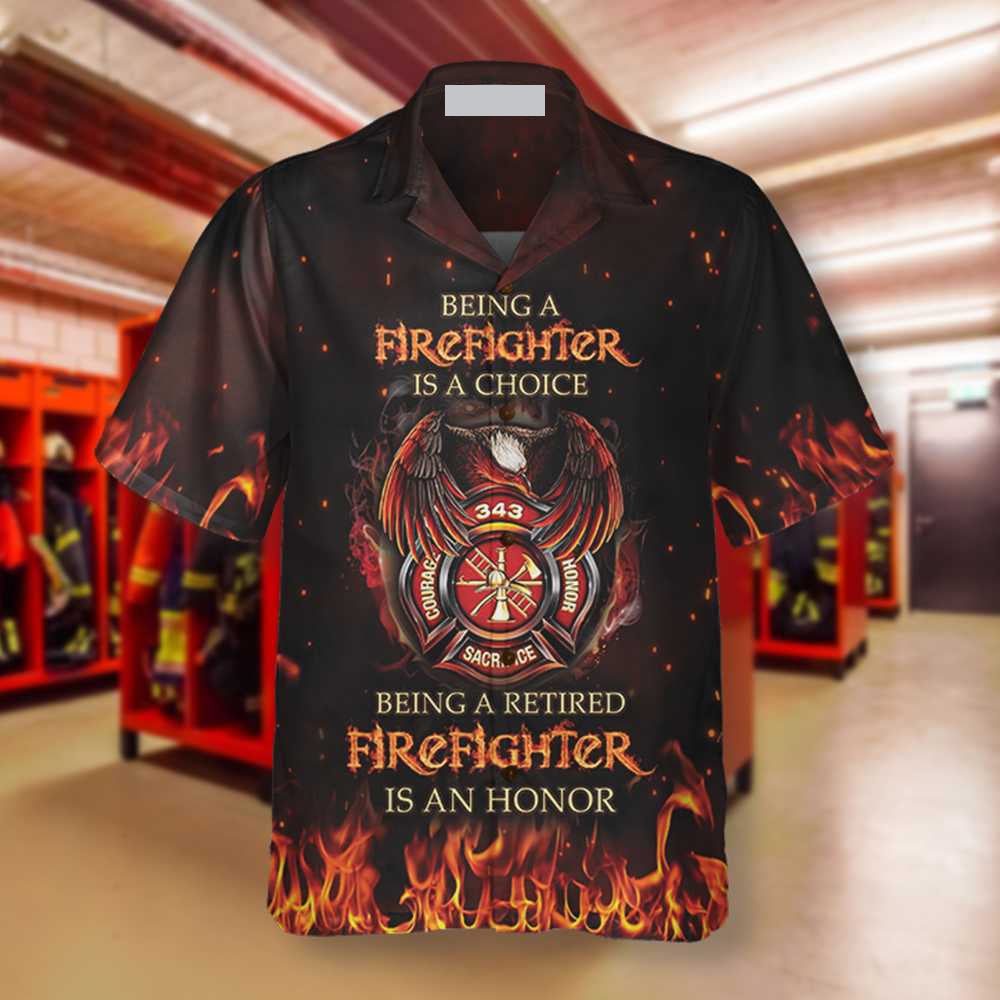 Retired Firefighter, Honor Fireman Hawaiian Shirt