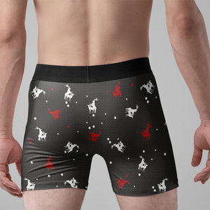 Ride My Sleigh Funny Christmas - Gift For Couples - Personalized Men's Boxer