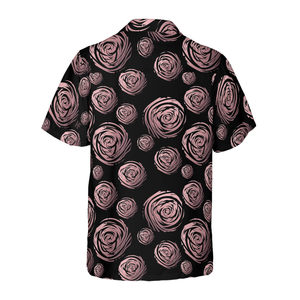 Rose Gold In Black Hawaiian Shirt