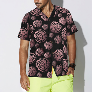 Rose Gold In Black Hawaiian Shirt