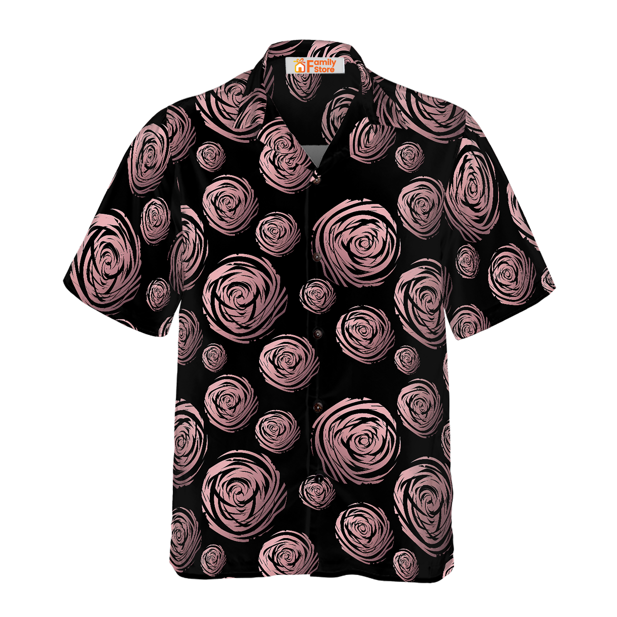 Rose Gold In Black Hawaiian Shirt