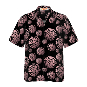 Rose Gold In Black Hawaiian Shirt