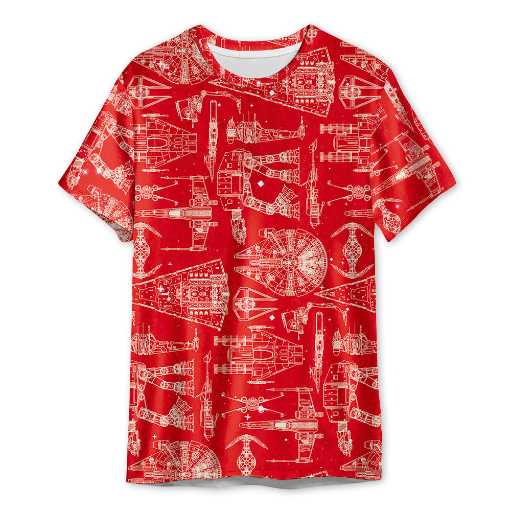 SPACESHIPSSTARWARSRED Unisex3DT shirt OwlOhh_2038_1