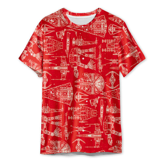 SPACESHIPSSTARWARSRED Unisex3DT shirt OwlOhh_2038_1