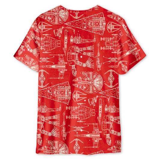 SPACESHIPSSTARWARSRED Unisex3DT shirt OwlOhh_2038_2