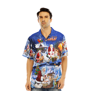 Santa Adoring Baby Jesus Aloha Hawaiian Shirts For Men & Women