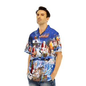 Santa Adoring Baby Jesus Aloha Hawaiian Shirts For Men & Women