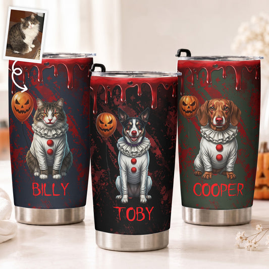 Scary_Halloween_Clown_Gift_For_Pet_Lover_Personalized_Tumbler_0