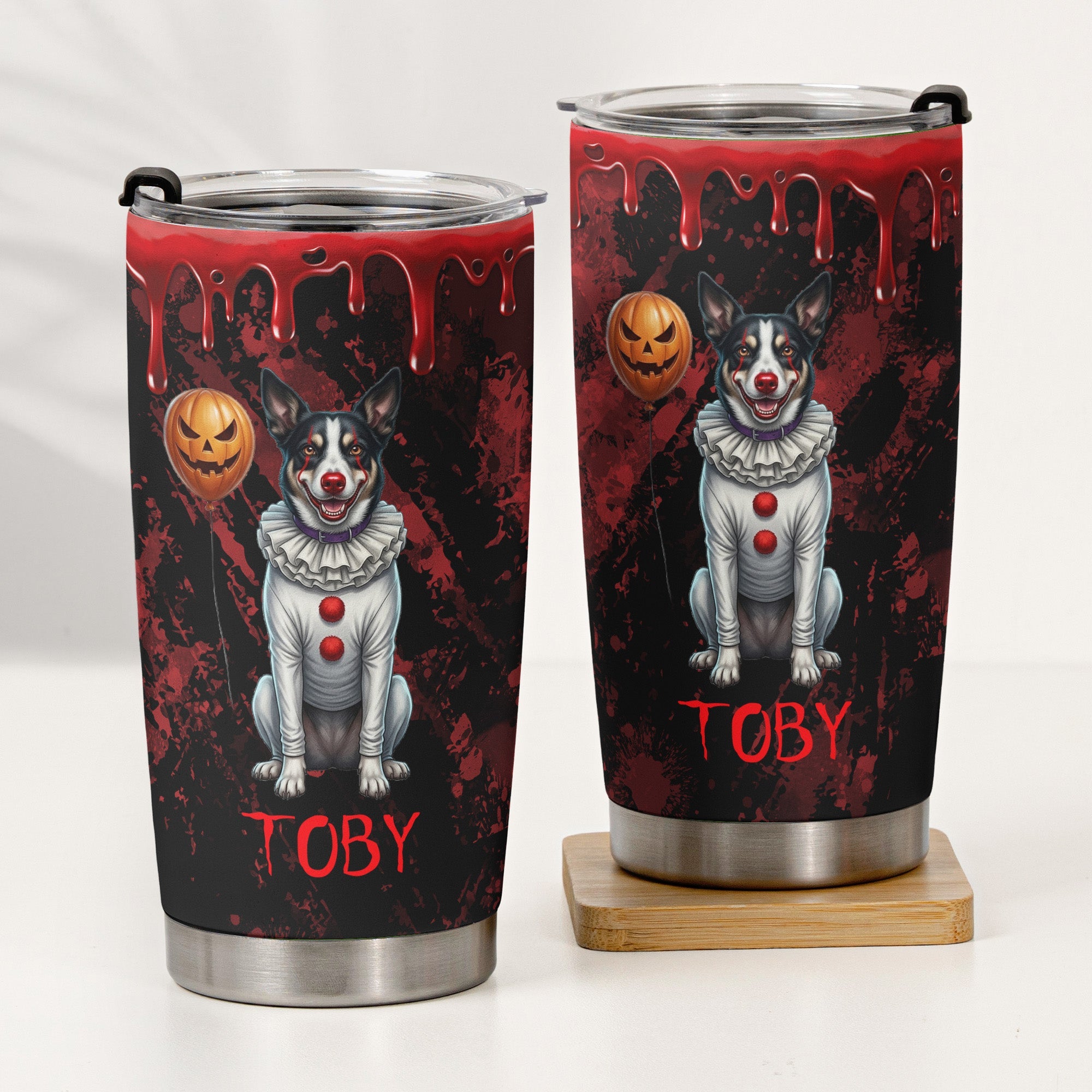 Scary_Halloween_Clown_Gift_For_Pet_Lover_Personalized_Tumbler_2