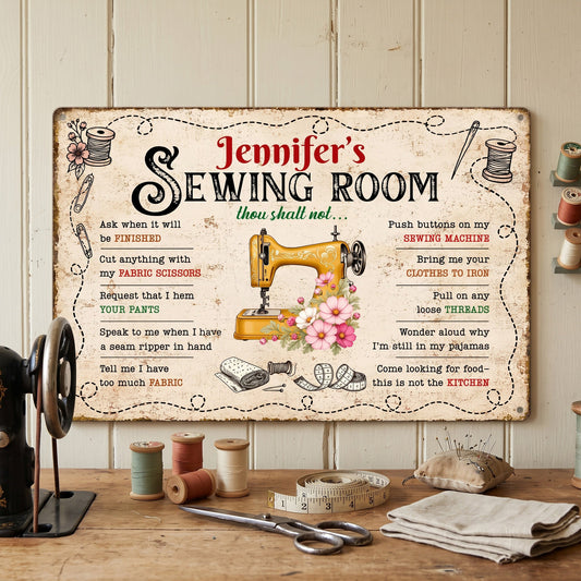 Sewing Room Thou Shalt Not_ Personalized Metal Sign_1