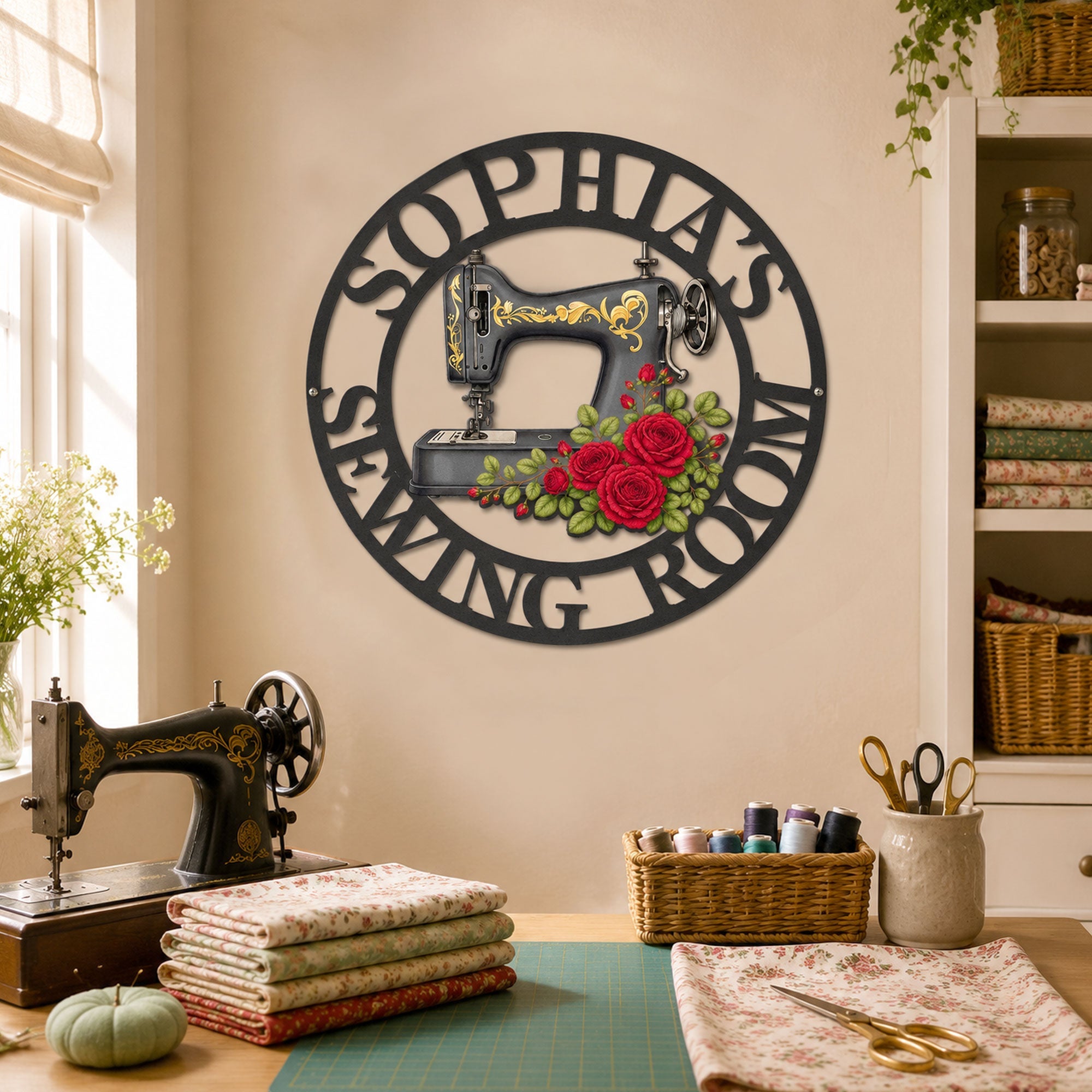 Sewing Room_ Sewing Machine With Birth Flower Personalized Metal Sign 1_8afb53d9 2a27 43a0 b6c0 6d5dab2b6d91
