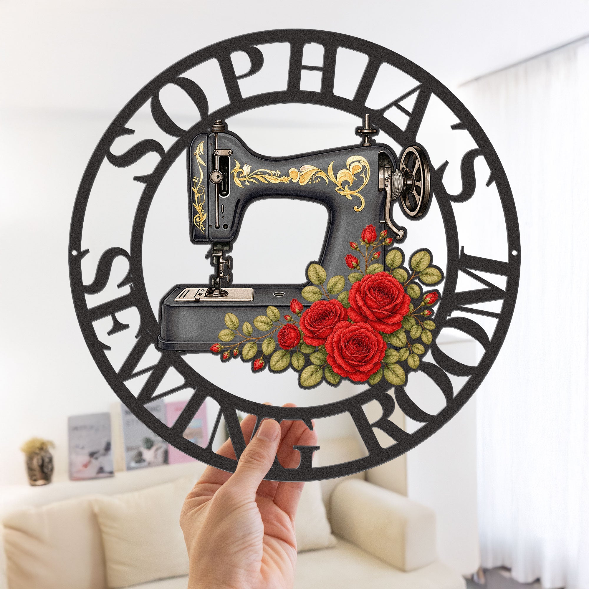 Sewing Room_ Sewing Machine With Birth Flower Personalized Metal Sign 3_8a3ddf5d bf5d 4624 a718 d618759c42c5