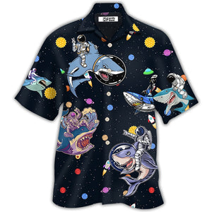 Shark Astronaut Galaxy Sky Hawaiian shirt