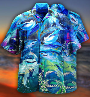 Shark Be A Shark Blue Ocean Hawaiian Shirt