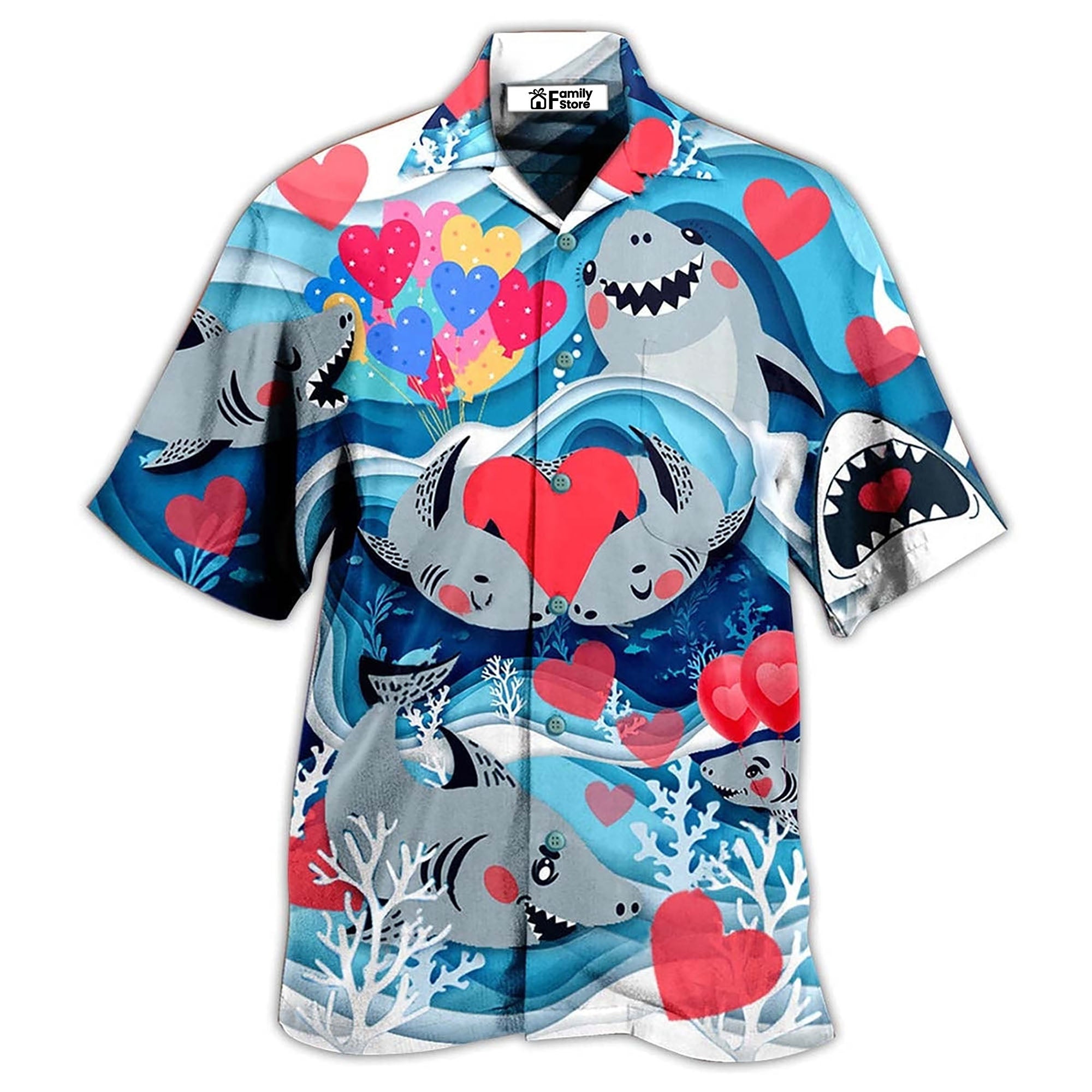 Shark Couple Love Style Hawaiian Shirt