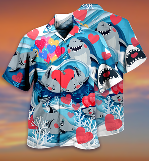 Shark Couple Love Style Hawaiian Shirt