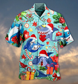 Shark Love Christmas Hawaiian Shirt