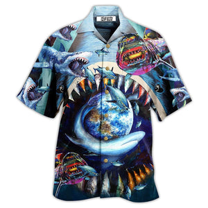 Shark Love Earth Hawaiian Shirt