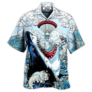 Shark Love Skull Style Hawaiian Shirt