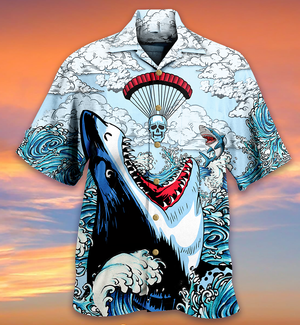 Shark Love Skull Style Hawaiian Shirt