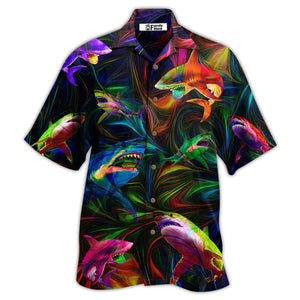 Shark Neon Style Lover Hawaiian Shirt