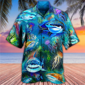 Shark Over Sea Awesome Hawaiian Shirt