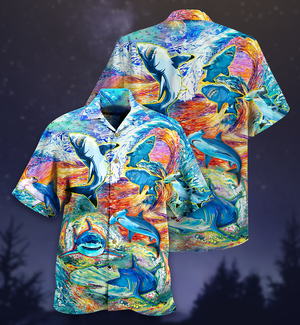 Shark Painting Color Hawaiian Shirt