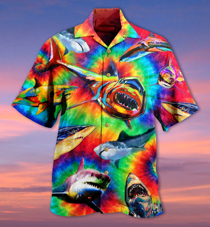 Shark Rainbow Style Cool Hawaiian Shirt