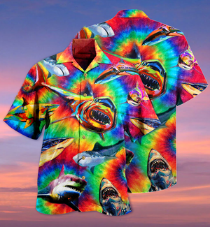 Shark Rainbow Style Cool Hawaiian Shirt