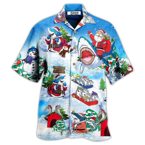 Shark Santa Love Xmas Hawaiian Shirt