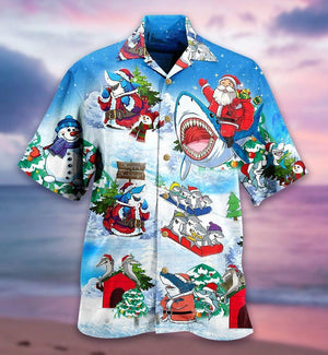 Shark Santa Love Xmas Hawaiian Shirt